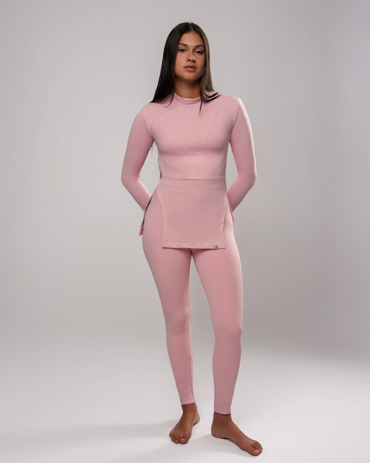 Pink Tailored Blouse & Leggings Set by A&B