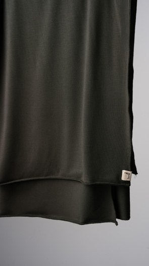 Olive Longline Tunic & Wide-Leg Pants Set with Dark Green Hijab Scarf by A&B