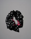 A&B Reversible Shumagh Statement Scrunchie with polka dots and red Shumagh fabric